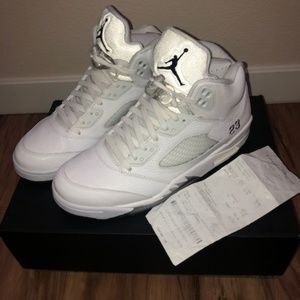 Air Jordan 5 Retro White/Black-Metallic Silver
